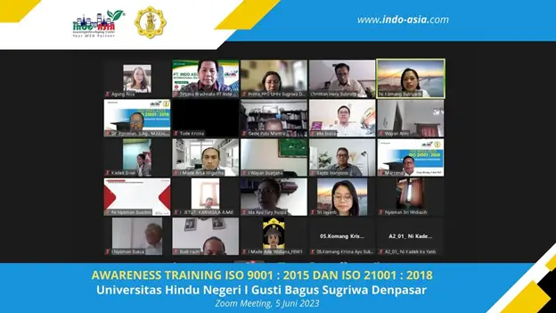 Perkuat Mutu Pendidikan Lewat Standar Internasional, Universitas Hindu Negeri Denpasar Gelar Pelatihan ISO Secara Daring