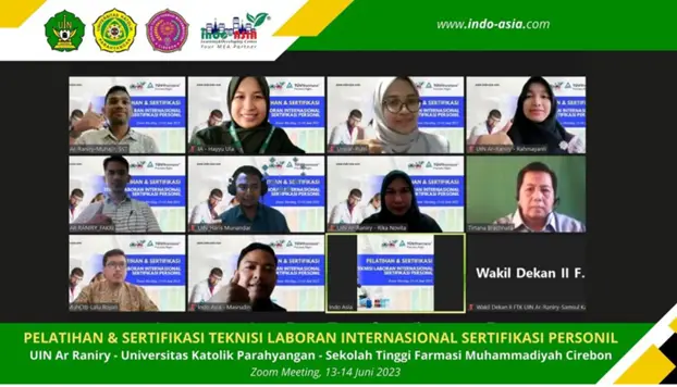 Pelatihan dan Sertifikasi Teknisi Laboran Internasional Sertifikasi Personil – UIN Ar Raniry, Universitas Katolik Parahyangan, Sekolah Tinggi Farmasi Muhammadiyah Cirebon